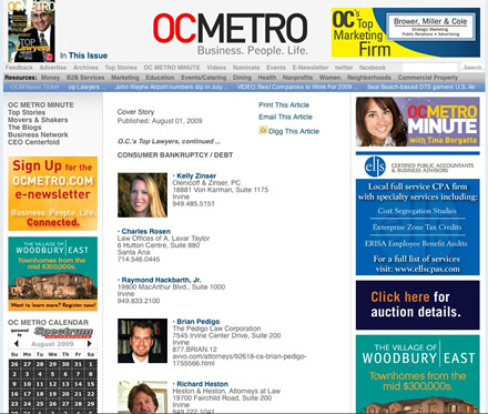 Olenicoff Zinser in OC Metro